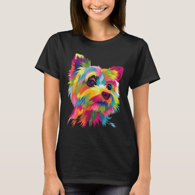 T-shirt Yorkshire Terrier Yorkie Pop Art Popart Chien (Devant)