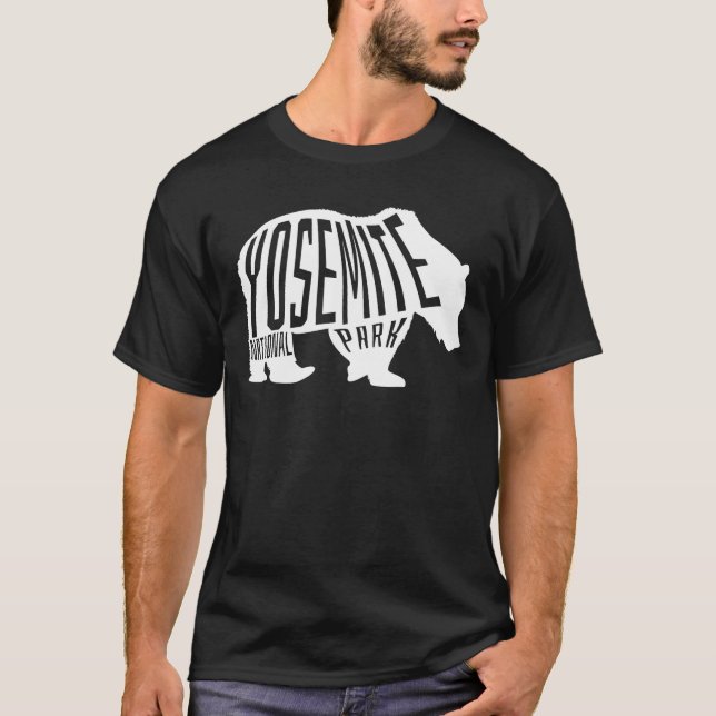 T-shirt Yosemite, Bear Outline - California Travel (Devant)
