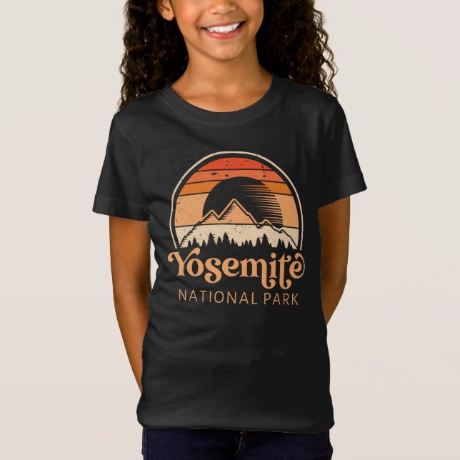 T-Shirt Yosemite National Park California Retro Vintage (Devant)