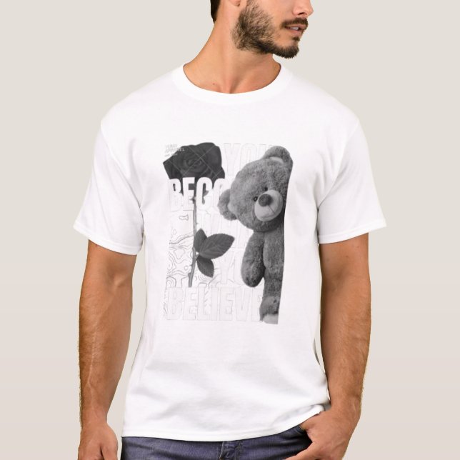 T-shirt "You Become What You Believe" Motivational Typogra (Devant)