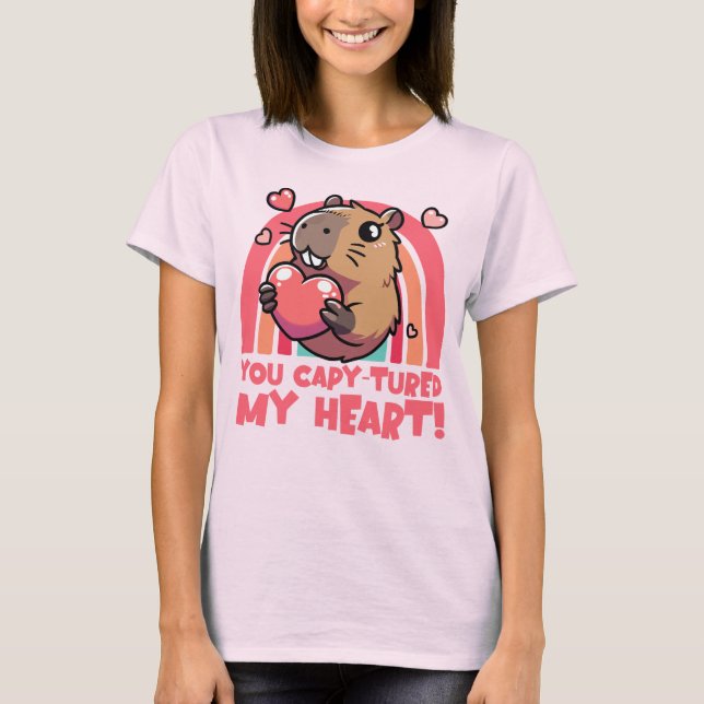 T-shirt You Capy-tured My Heart - Cute Capybara Design (Devant)