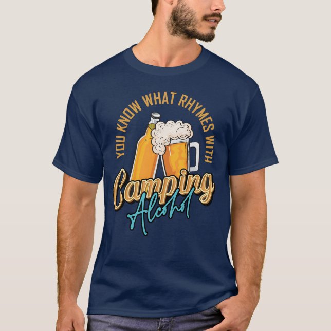 T-shirt You Know What Rhymes With Camping Alcohol boy (Devant)