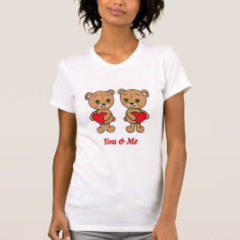 T-shirt You & Me - Beau bébé ours aux coeurs