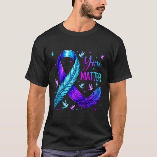 T-shirt You Ribbon Bird Suicide Prevention Awareness  (Devant)