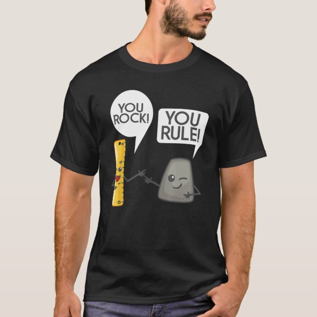 T-shirt You Rock You Rule Shirt - Cute Great Rocker et Ru (Devant)