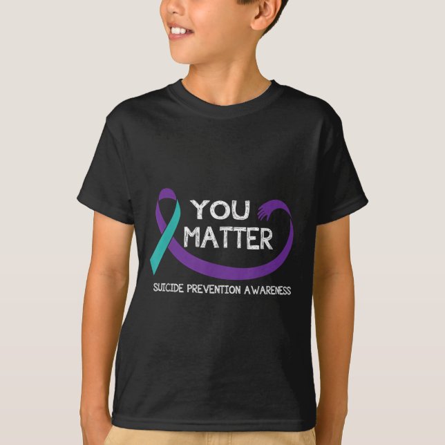 T-shirt You Suicide Prevention Awareness Teal Purple Hand  (Devant)