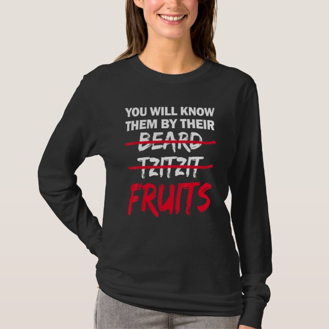 T-shirt You Will Know Them By Their Beard Tzitzit Fruits (Devant)