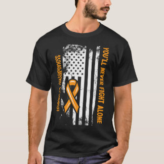 T-shirt You'll Never Fight Alone Blood Cancer Leukemia Awa