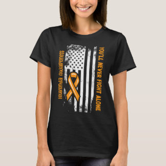 T-shirt You'll Never Fight Alone Blood Cancer Leukemia Awa