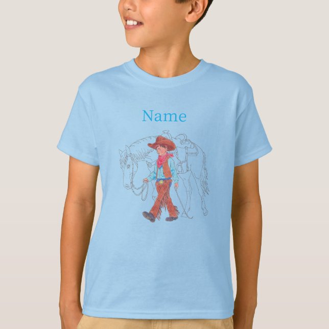 T - Shirt Young Cowboy and Horse (Vorderseite)