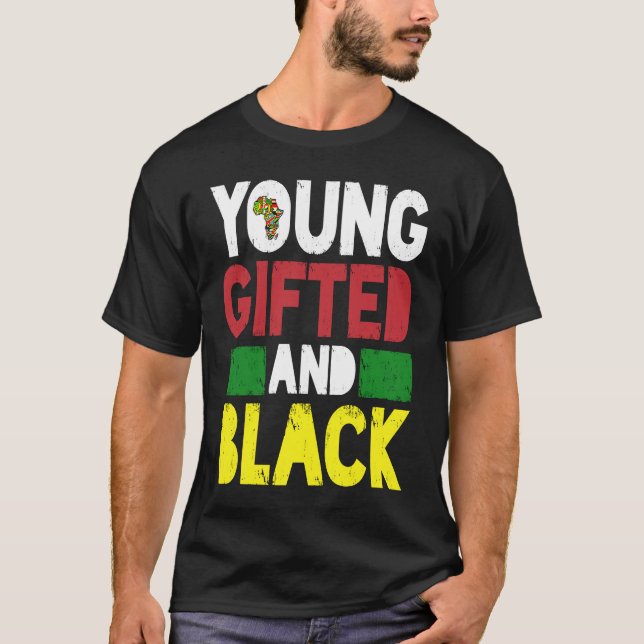T-shirt Young ed And Black African Pride Black History Mon (Devant)