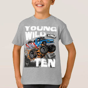 T-shirt Young, Wild et 10e anniversaire Boy Monster Camion