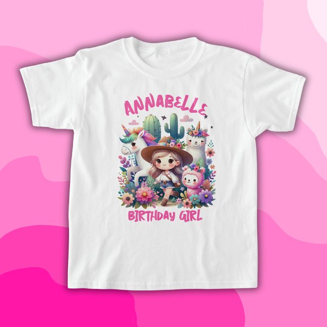 T-shirt Young Wild Safari Girls Pink Monogramme Nom | (Créateur téléchargé)