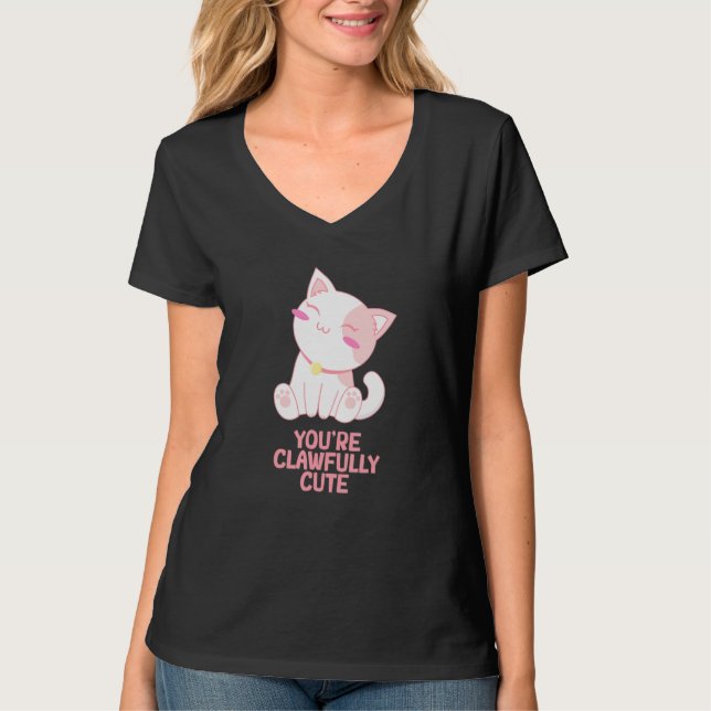 T-shirt Youre Clawfully Cute Cat  Couples Kitten (Devant)