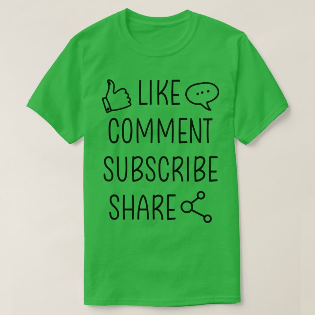 T-shirt Youtuber Blogger J'aime les commentaires abonner p (Design devant)