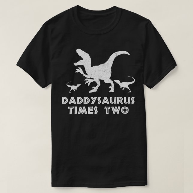 T-shirt YSAURUS TIMES DEUX Jumeaux Père Papa Enfants Dinos (Design devant)