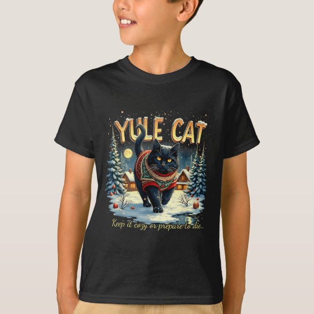 T-shirt Yule Cat Keep It Cozy Funny Winter Quote  (Devant)