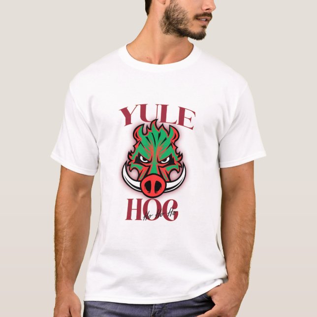 T-shirt Yule Hog Arkansas Razorback Noël (Devant)