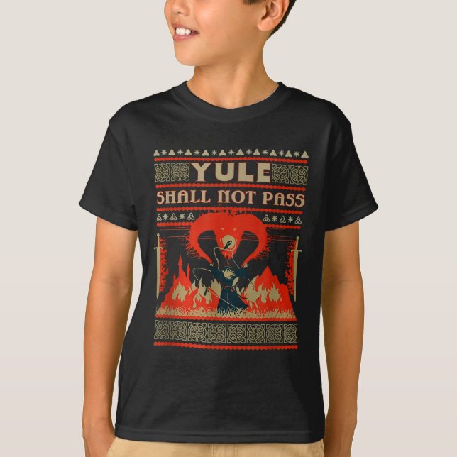 T-shirt Yule Shall Not P Fantasy Wizard Holiday Pun  (Devant)