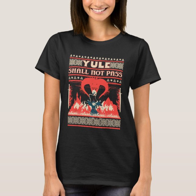 T-shirt Yule Shall Not P Fantasy Wizard Holiday Pun Funny  (Devant)