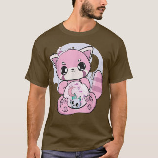 T-shirt Yume Kawaii Rouge Panda Sphère de verre Fairy Kei 
