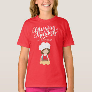 T-shirt Yummy Holidays By Chef Custom Name Girl Baking 