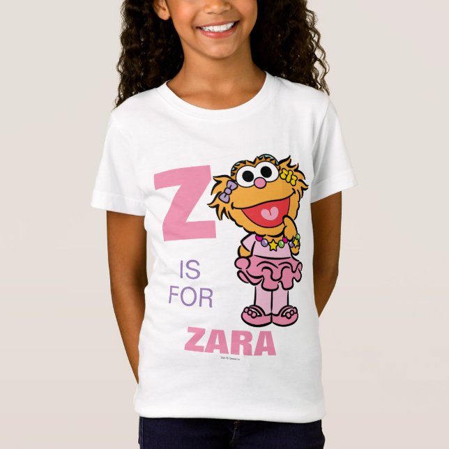 T-Shirt Z est pour Zoe | Ajouter Votre Nom (Devant)