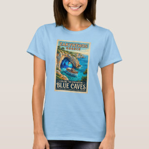 T-shirt Zakynthos Grèce Affiche de Voyage Rétro – Explorer