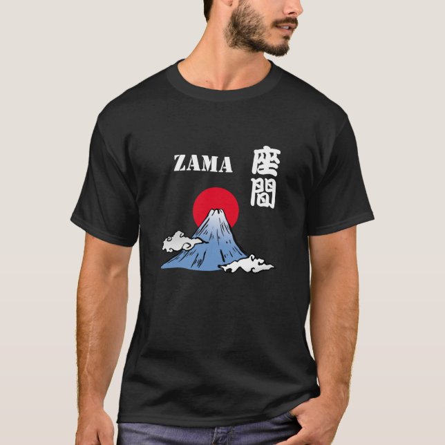 T-shirt ZAMA avec le Mont Fuji et le Soleil (Devant)