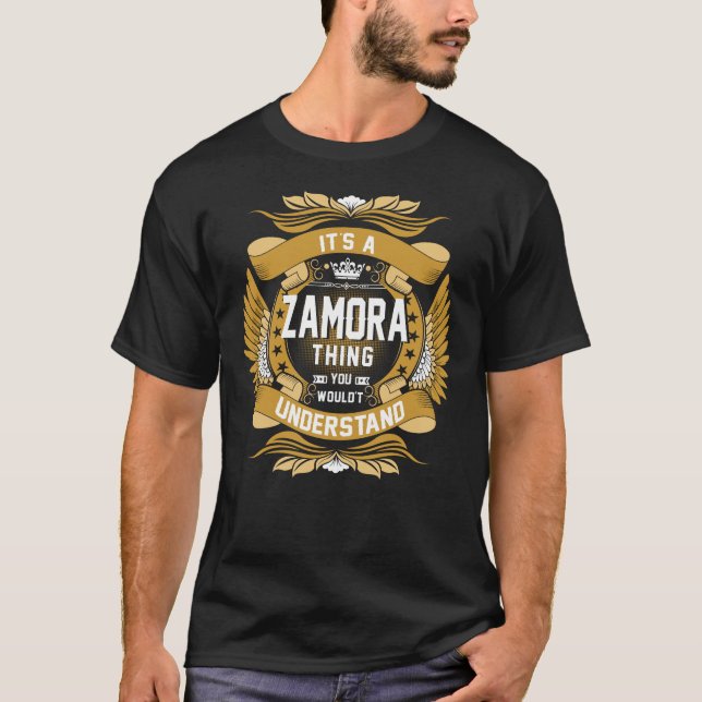 T-shirt ZAMORA Nom, ZAMORA nom de famille crête (Devant)