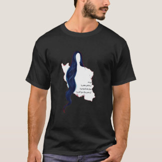T-shirt Zan Zendegi Azadi, avec la carte, Mahsa (Zhina)
