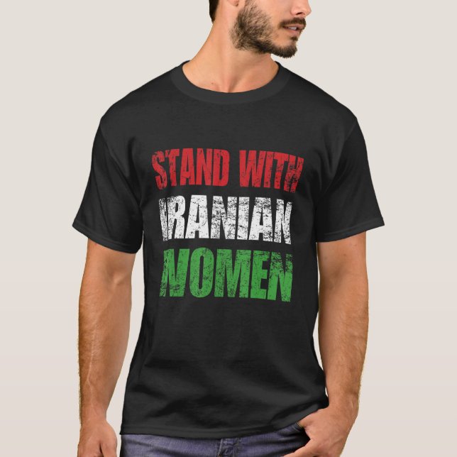 T-shirt Zan Zendegi Azadi Perse Femme Vie Liberté Main (Devant)