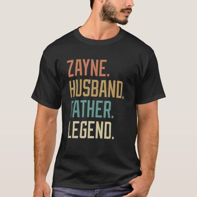 T-shirt Zayne Husband Père Légende Fête des pères Retro (Devant)