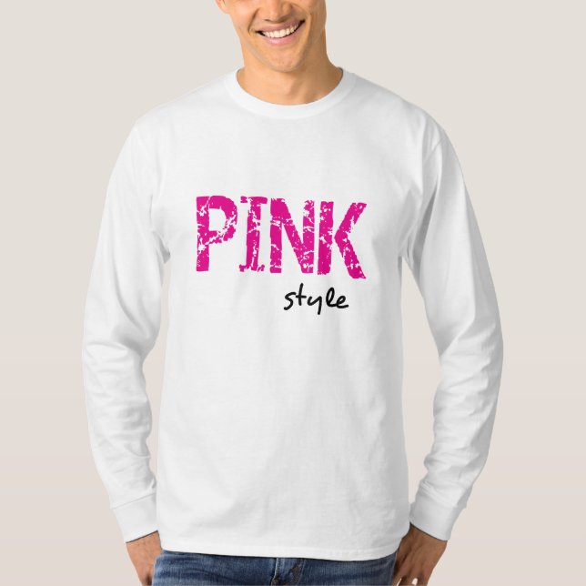 T-shirt Zazzle style rose Unisex long manche (Devant)