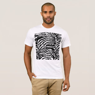 T-shirt Zebra Camouflage Motif artistique noir et blanc