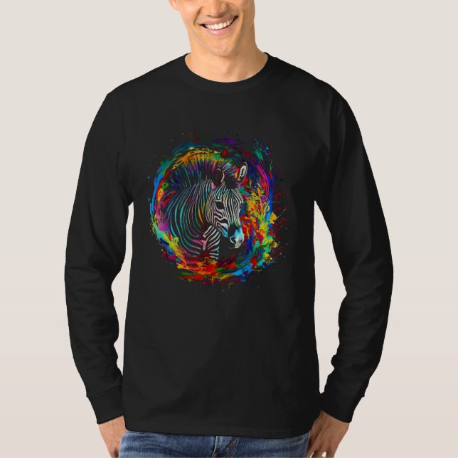 T-shirt Zebra  colourful animal  zoo animal zebra (Devant)