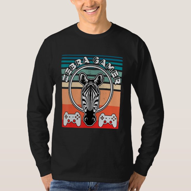 T-shirt Zebra Gamer Can't Hear You I'm Gaming Zebra Gamer  (Devant)