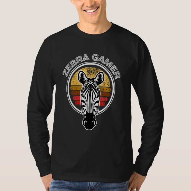 T-shirt Zebra Gamer Can't Hear You I'm Gaming Zebra Gamer  (Devant)