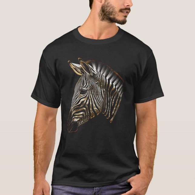T-shirt Zebra Lover oeuvre d'art Animal Motif Zebra (Devant)