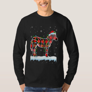 T-shirt Zebra Noël Santa Chapeau mignonne Animaux Noël Lum