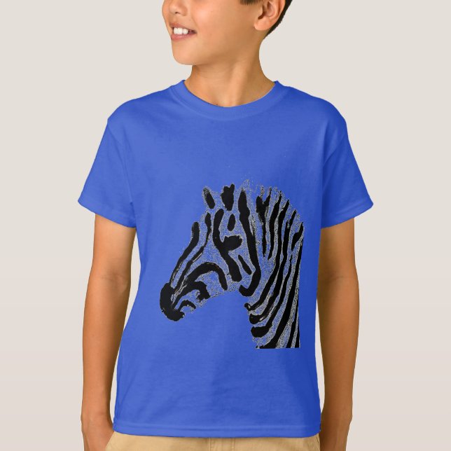T-shirt Zebra Print Grandes noir et blanc (Devant)