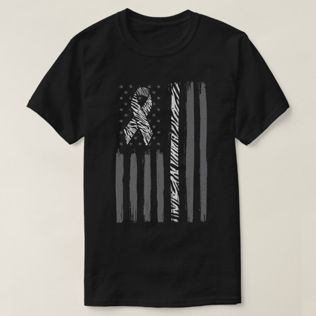 T-shirt Zebra ruban us drapeau cancéroïde sensibilisation  (Design devant)
