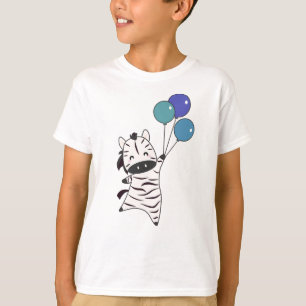 T-shirt Zebra S'Envole Avec Des Ballons Sur Des Animaux Do