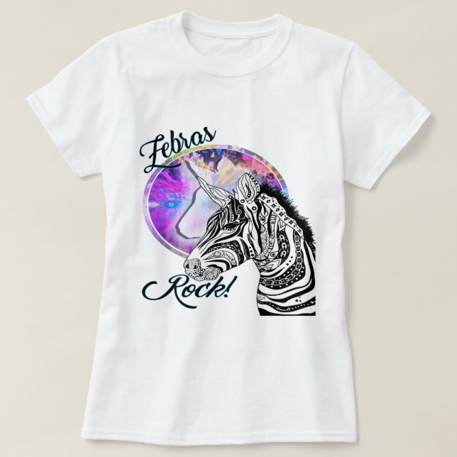 T-shirt Zebra Tribal style tatouage noir et blanc (Design devant)