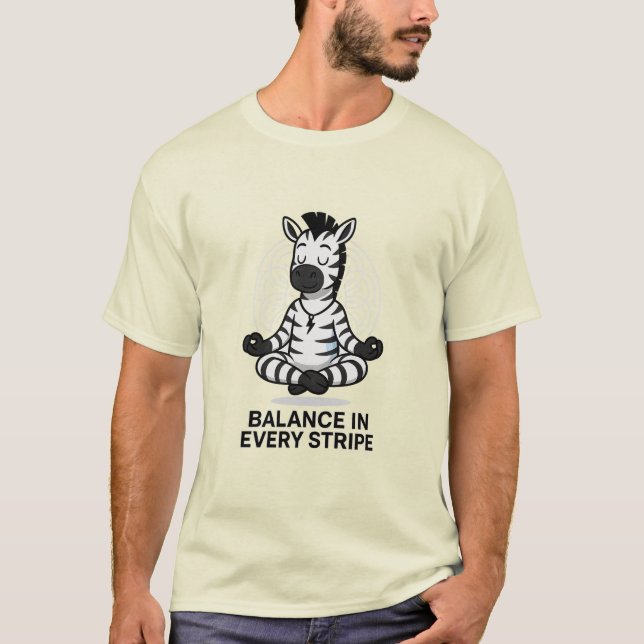 T-shirt Zebra Zen - Méditation amusante (Devant)