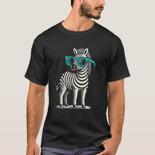 T-shirt Zèbre Avec Des Lunettes De Soleil Amateur De Zoo