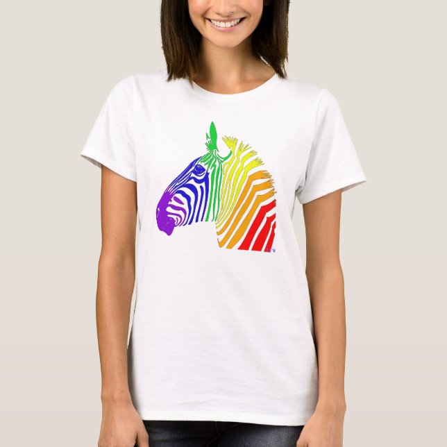 T-shirt Zèbre d'arc-en-ciel (Devant)