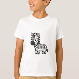 T-shirt Zèbre de dessin animé à rayures de code-barres Enf