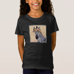 T-Shirt Zèbre de Klimt orné en fleurs