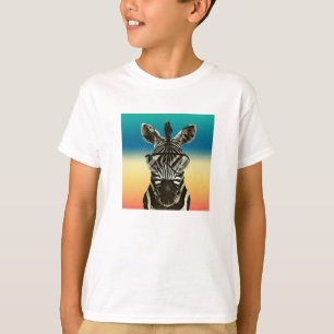 T-shirt Zèbre de safari de zèbre avec l'animal frais de